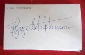 Riggs Stephenson signed 3x5 index, .336 Career Average, Cubs Hall of Fame, Nice! - Picture 1 of 1