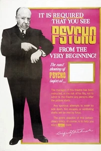 VINTAGE "Psycho" Theatrical Film Release Poster Fine Art A3 Poster 1960 - Picture 1 of 3