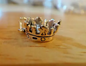 Dije 3D 11x13 mm Heredera Princesa Reina Homecoming Plata Esterlina - Imagen 1 de 3