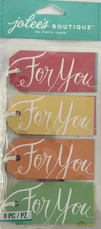 Jolee's Boutique Stickers ~ Colorful For You Tags with String - Image 1 of 1