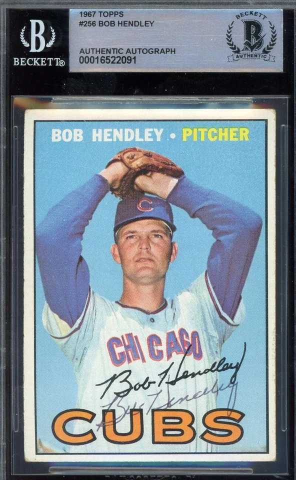 Bob Hendley Beckett BAS Signed 1967 Topps Autograph - Image 1 of 2
