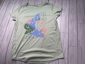 All in Motion Light Green “breath, smile, connect” Graphic Tee – Size L - Picture 1 of 2