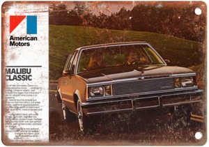 1981 AMC Chevrolet Malibu Vintage Auto Ad Retro Look Metal Sign A12826 - Picture 1 of 2
