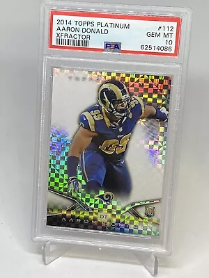 2014 Platinum #112 Aaron Donald RC Rookie XFRACTOR PSA 10 GEM MT Foto 1 de 4
