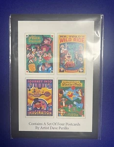 2025 Disney Epcot Festival of the Arts Dave Perillo 5 x 7 Postcard Set of 4 NEW - Picture 1 of 9