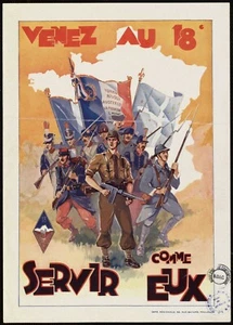 affiche poster armée militaire guerre propagande aviation commando régiment - Picture 1 of 1