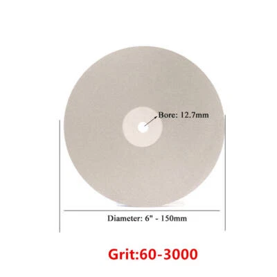 6" 150mm Diamond Coated Flat Lap Wheel Polishing Grinding Discs 60 - 3000 Grit - Image 1 of 4
