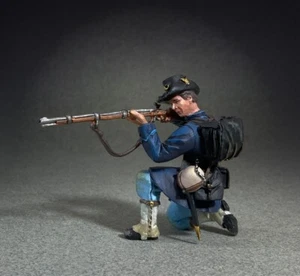 BRITAINS CIVIL WAR UNION 31406 UNION FEDERAL IRON BRIGADE KNEELING FIRING RIFLE - Afbeelding 1 van 3