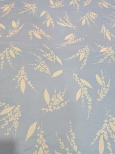 Vintage Polyester Or Nylon Blue&white LILY OF THE VALLEY material Fabric 44x55" - Picture 1 of 3
