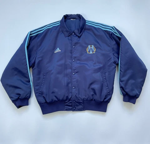 Olympique Marseille 1998-1999 Vintage Adidas Bomber Jacket Heavyweight Soccer Cover