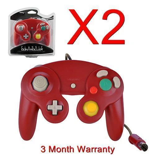 2X CONTROLLER FOR NINTENDO GAMECUBE GC & WII RED NEW - Image 1 of 1