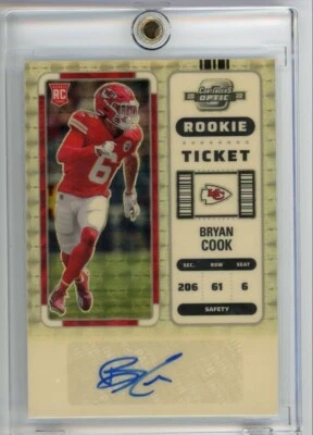 2022 Panini Contenders #147 Bryan Cook Rookie Ticket Gold Vinyl Auto #'d 1/1 - Image 1 of 4
