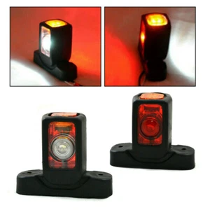 2x 4 LED Red White Amber Side Marker Lights Outline Lamp Car Truck Trailer Van - Picture 1 of 6