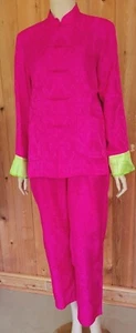 Chinese Long Womens Vest Pants Jacket 3Pc Suit Retro~ Elegant Suit Sz Small  - Picture 1 of 19