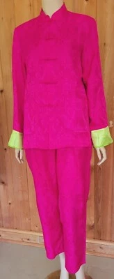 Chaleco Chino Largo Para Mujer Pantalones Chaqueta 3 Piezas Traje Retro ~ Elegante Traje Talla Pequeña  Foto 1 de 4