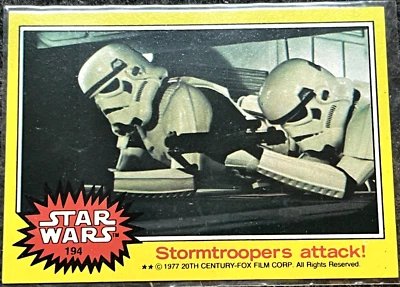 VINTAGE 1977 STAR WARS TOPPS TRADING CARD YELLOW SERIES STORMTROOPER CARD No.194 - Image 1 of 2