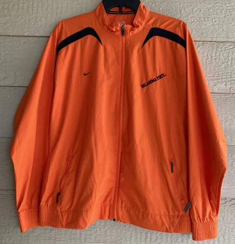 Nike OSU Oklahoma State Cowboys Storm Fit Orange Jacket Windbreaker Women's XL Cover