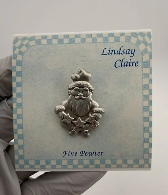 Pin Lindsay Claire Designs Peltre Fino Santa Claus Ho Ho Ho.  Pin Navidad Foto 1 de 4