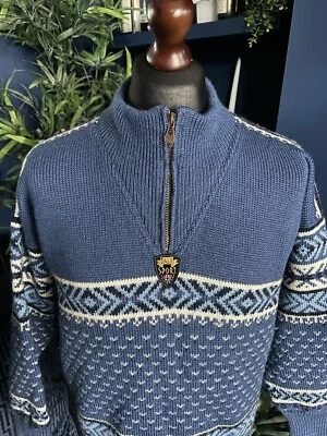 Dale Of Norway Unisex Quarter Zip Pullover Sweater 100% Wool Fairisle XS Medium - Image 1 of 4