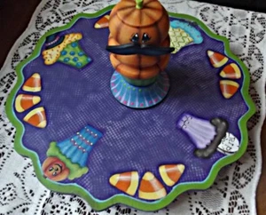 decoración halloween, plato cupcake, centro de mesa, plato halloween - Imagen 1 de 9