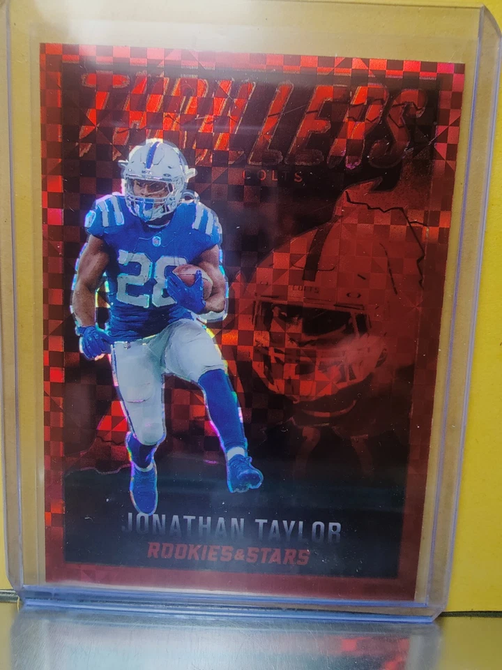 2022 Rookies & Stars Jonathan Taylor  Thrillers Red Plaid Prizm #TH-12 Colts - Image 1 of 2