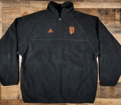 Adidas San Francisco Giants 1/4 Zip Pullover Men 2XL Black Team Issue Ray Ortega - Image 1 of 4