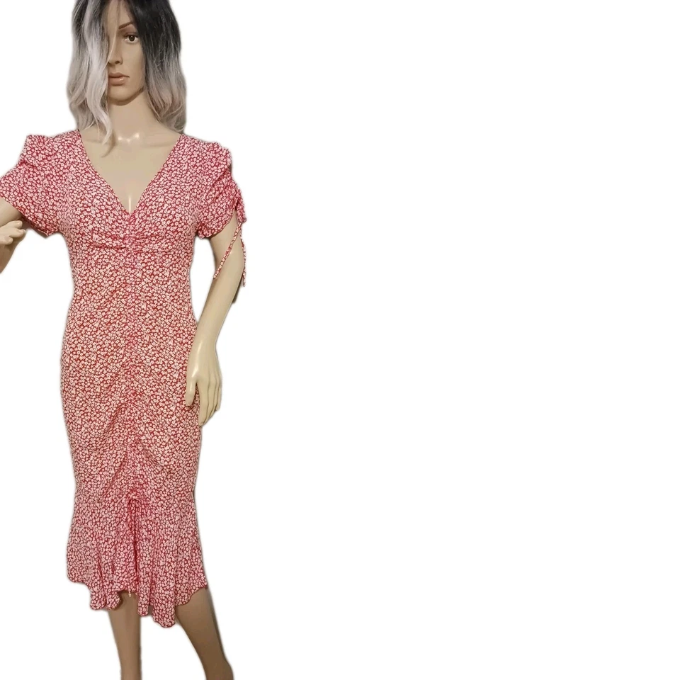 Vestido acanalado cola de pez rojo vintage Foto 1 de 4