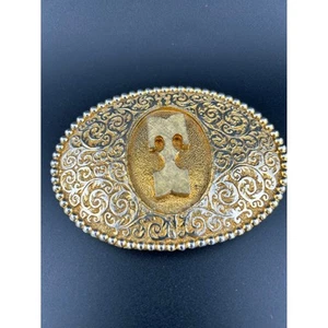 Tony Lama Vintage Western Belt Buckle Initial T 4.25" - Picture 1 of 5