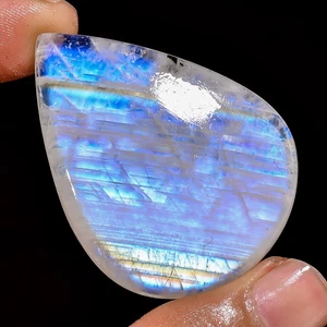 Natürlich Regenbogen Mondstein Birne Cabochon Lose Edelstein 92.75 Cts. ( - Picture 1 of 7