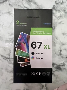E-Z Ink 67XL 67 Ink Replacement for HP Cartridges Black Color Combo 2 Pack! - Picture 1 of 6