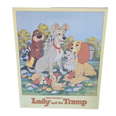 Póster comercial vintage de Dama y el vagabundo 28" x 22" RARO Foto 1 de 4