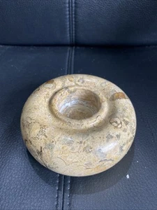 Prehistoric Limestone With Fossils Candle Holder , Tea light, Votive, Pillar - Picture 1 of 7