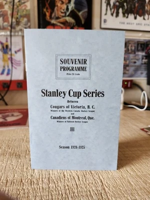 Programa Copa Stanley 1924 25 facsímil Victoria Cougars Montreal Canadiens Foto 1 de 4