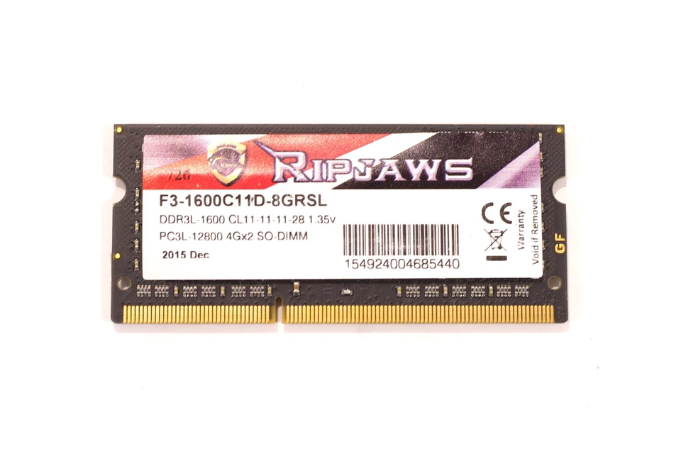 G.Skill 4GB 2Rx4 PC3-12800 DDR3L-1600 Laptop Memory P/N: F3-1600C11D-8GRSL - Image 1 of 2