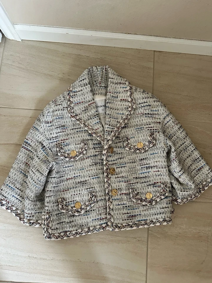 Chaqueta/ablazer Chanel 2018 Cruise Greek Collection gris marfil de gran tamaño talla 36 Foto 1 de 4