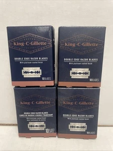 Hojas de afeitar de seguridad de doble filo King C Gillette de 4 quilates caja de 10 quilates cada una (40 quilates en total) - Imagen 1 de 3