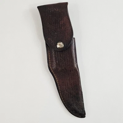 Case XX  Leather Knife Sheath 10" Snap Brown Fixed Blade USA Vtg Sheath Only - Image 1 of 4