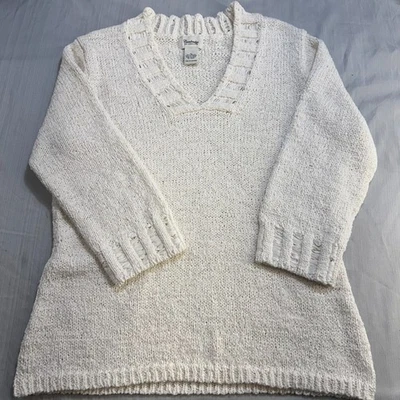 Suéter tejido blanco vintage XL Cambridge Dry Good para mujer Foto 1 de 4