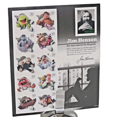 JIM HENSON Muppets SHEET of U.S. STAMPS - Pane of 11 - c. 2004 Early Y2K - Image 1 of 4