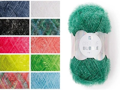 RICO CREATIVE BUBBLE Schwammgarn *NEUE FARBEN* 50g Garn (uni/print/neon) - Bild 1 von 4