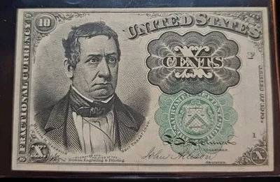 10 Cent Fractional Currency 1874 Fifth Issue Meredith Green Seal Rare Fr. 1264   - Image 1 of 4