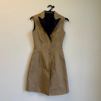 Ermanno Scervino sleeveless button front lapel raw hem dress trench style EU 42 - Image 1 of 4