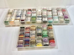 Lot of 325+ Embroidery Floss Thread Carded & Numbered in 3 Organizer Cases-READ - Picture 1 of 7