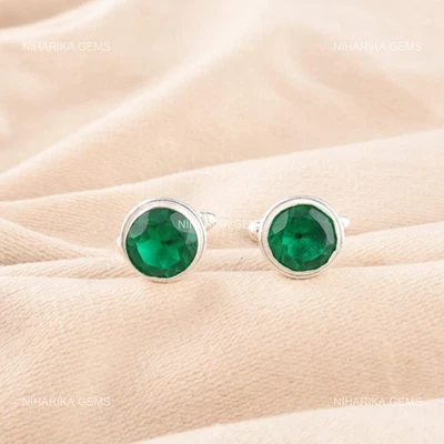 Kunstdiamanten Grün Smaragd Stein 925 Silber Statement Verlobung Vätern Formales - Bild 1 von 4