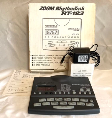 W/box Zoom RT-123 Rhythm Trak Drum Machine Tested & Working From Japan Free Ship - Image 1 of 4