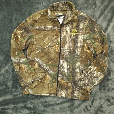 Realtree Jacket Mens Medium Camo Fleece Full Zip Outdoor Hunting Realtree Xtra - Image 1 of 4