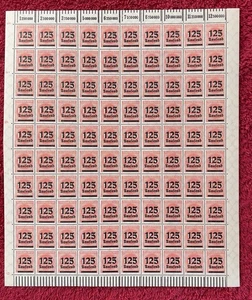 Germany #255, 125,000 over 1000 Marks Hyperinflation Mint sheet/100 (R12-107/1) - Picture 1 of 1