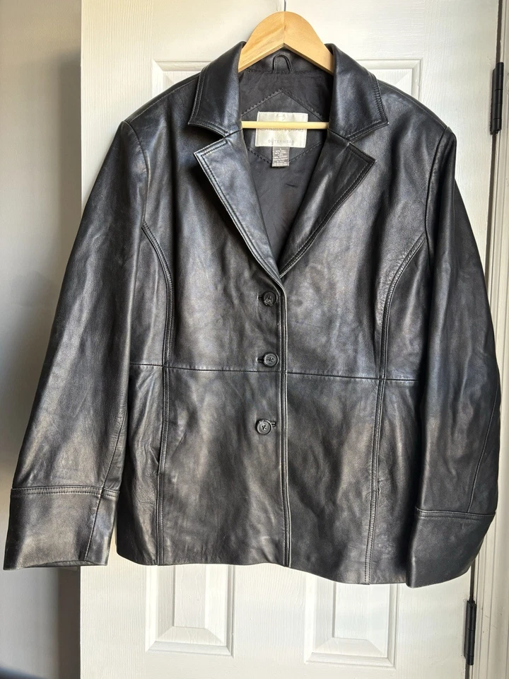 Винтажная женская кожаная куртка Studio Works размер L - Изображение 1 из 3