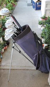 FULL SET MEN'S 14 PIECE GOLF SET 4 WOODS 9 IRONS PUTTER 4 WAY STAND BAG - Picture 1 of 20