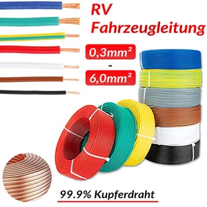 Meterware 0,3 - 6 mm² Fahrzeugleitung Auto Kabel Kfz Litze Fahrzeugkabel Leitung - Picture 1 of 18